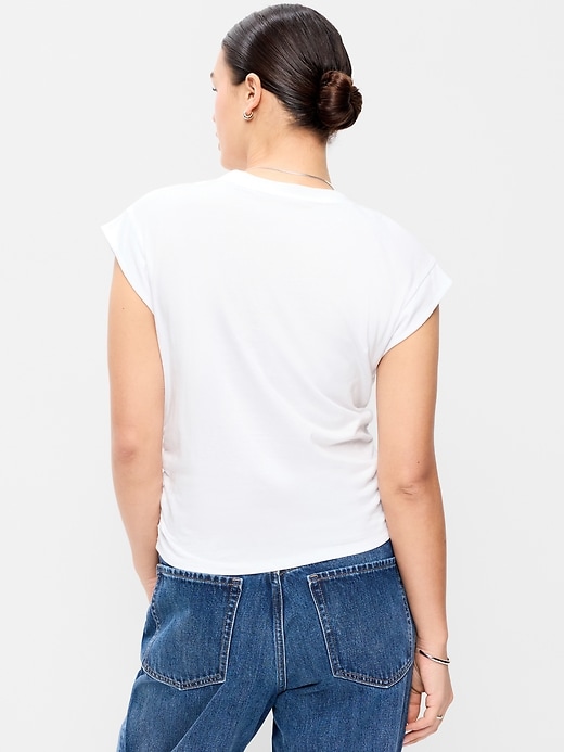 Image number 6 showing, Cap-Sleeve Side-Cinch Top