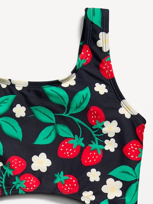 Image number 2 showing, Printed Cutout One-Piece Swimsuit for Girls