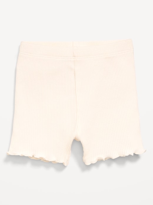 Image number 1 showing, Ribbed Lettuce-Edge Biker Shorts for Baby