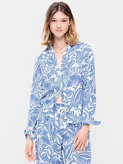 Open-Back Button-Down Shirt