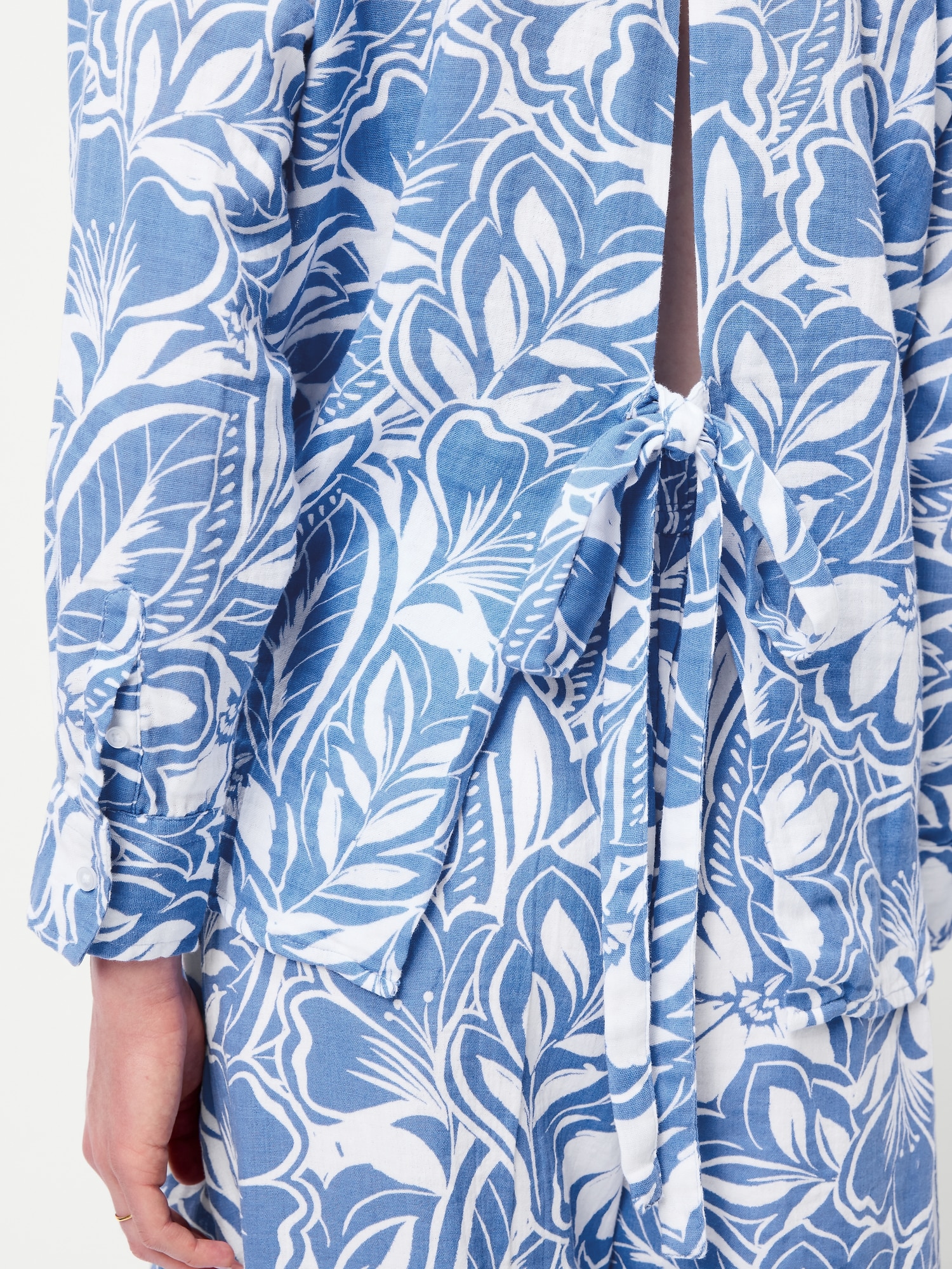 Open-Back Button-Down Shirt