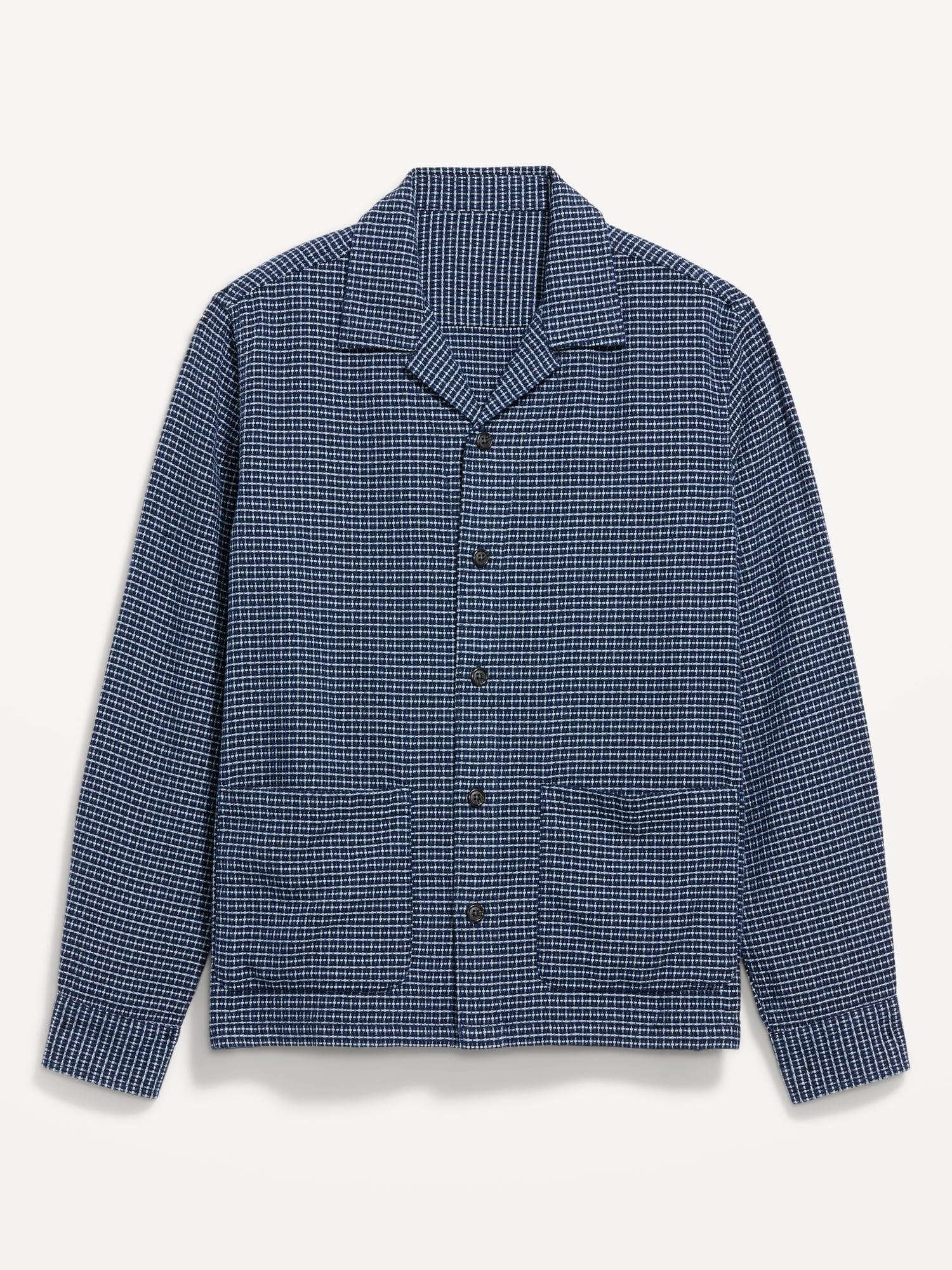 Long-Sleeve Textured Camp Shirt