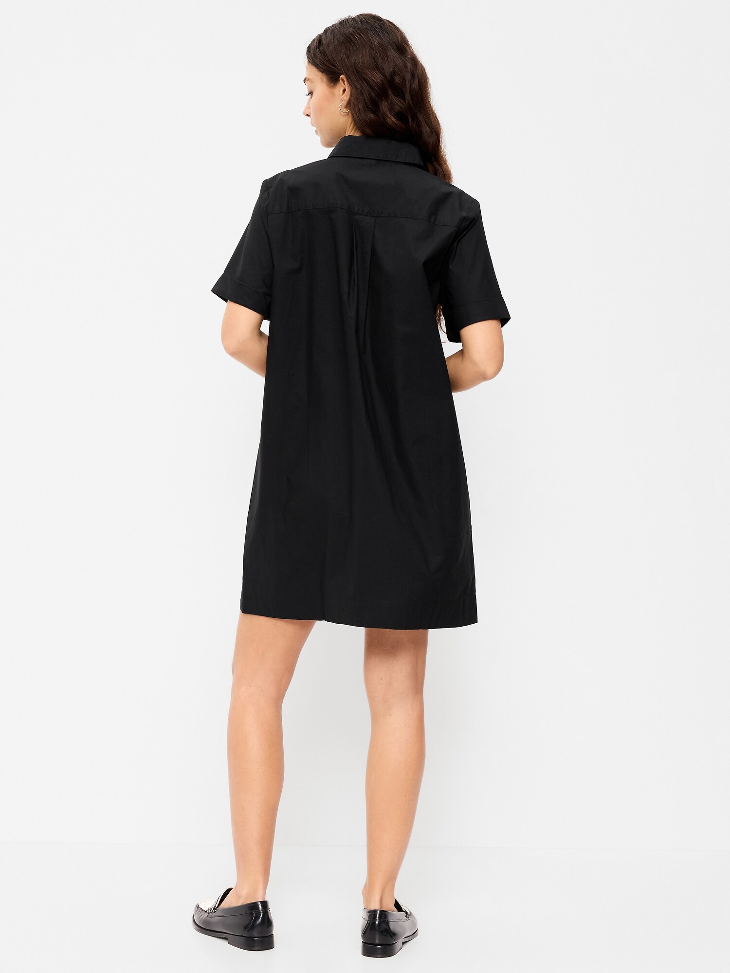 Женское платье Old Navy Button-Down Mini Shirt Dress, цвет: Чёрный — фото 2