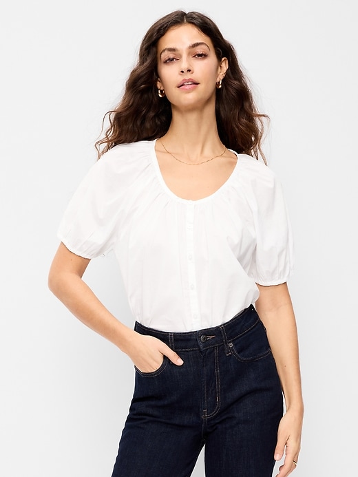 Image number 1 showing, Airy Button-Down Top