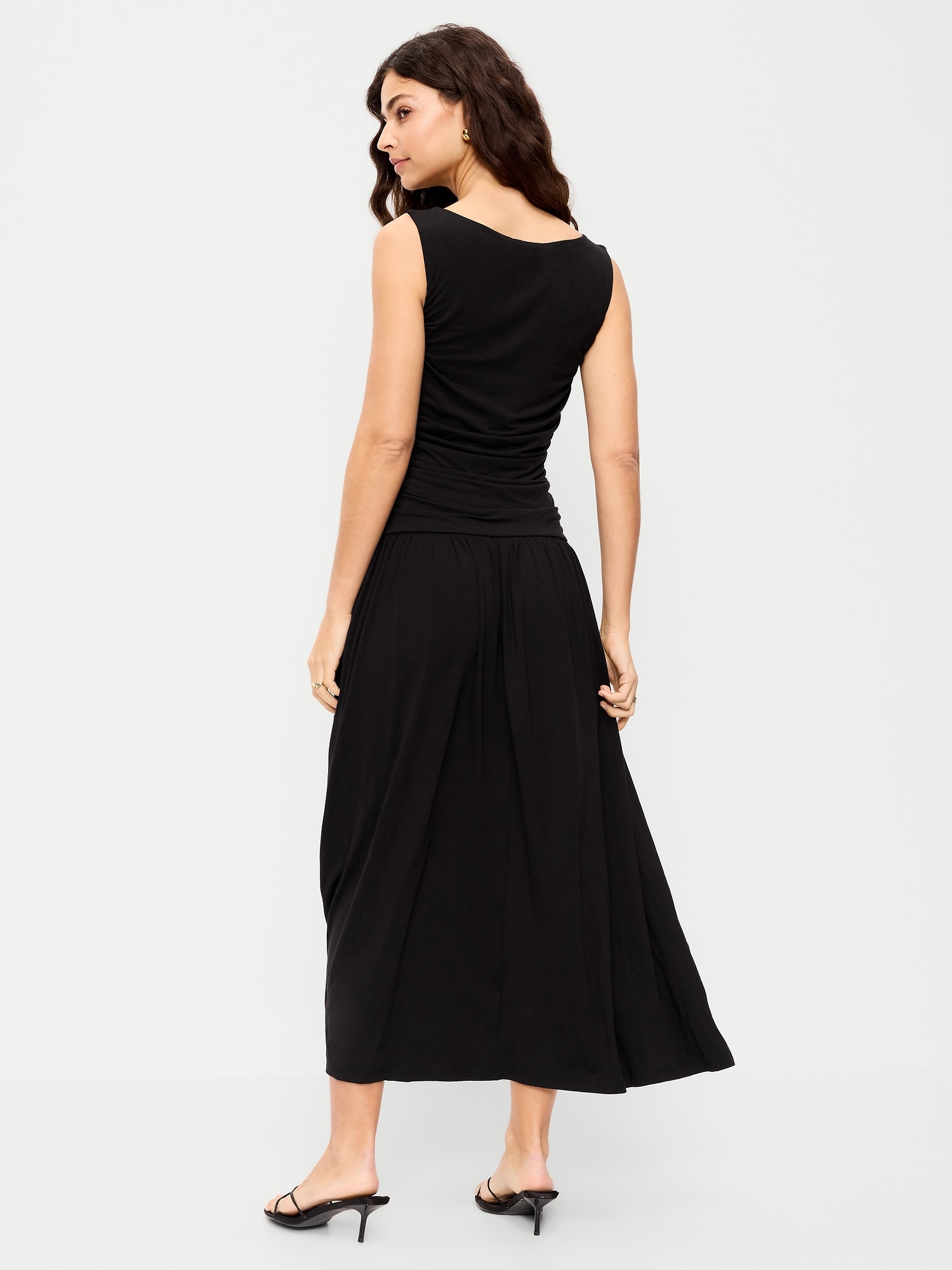 Fit & Flare Drop-Waist Maxi Dress