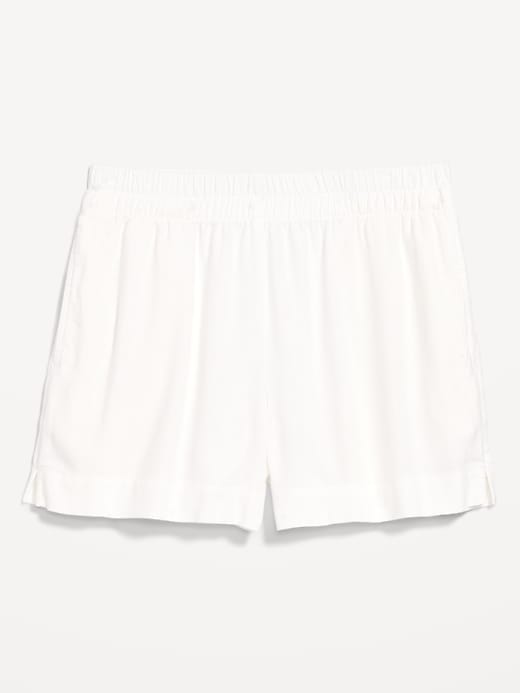Image number 1 showing, High-Waisted Linen-Blend Shorts -- 3.5-inch inseam