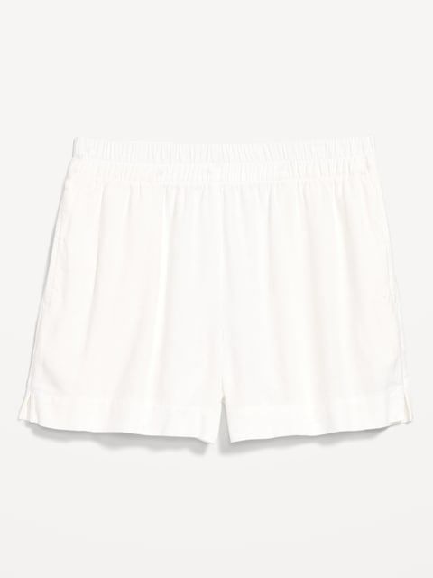 High-Waisted Linen-Blend Shorts -- 3.5-inch inseam