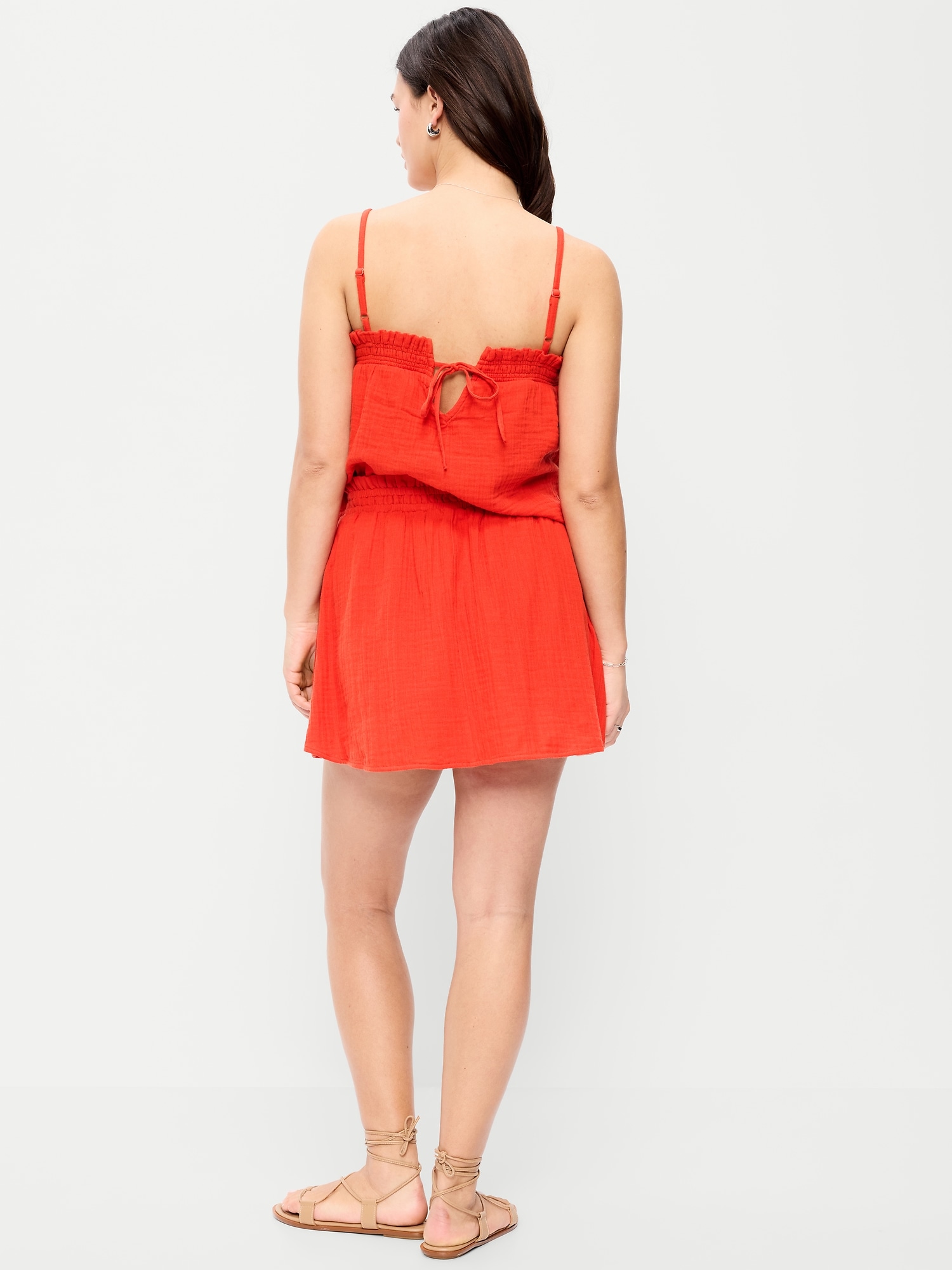 Crinkle Gauze Ruffle Waist Mini Skort