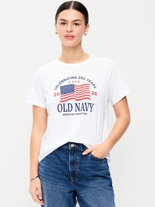 Image number 6 showing, Crew-Neck Flag Graphic T-Shirt