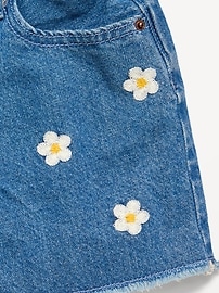 Image number 5 showing, High-Waisted Embroidered Frayed-Hem Jean Shorts for Girls