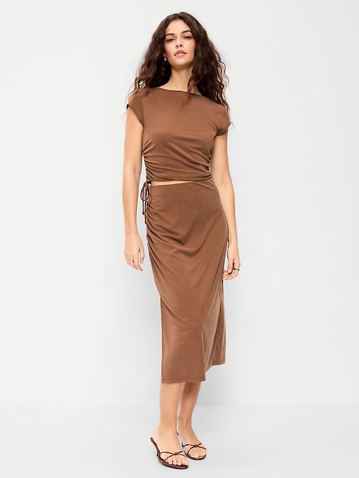 Image number 1 showing, Ruched Midi Skirt