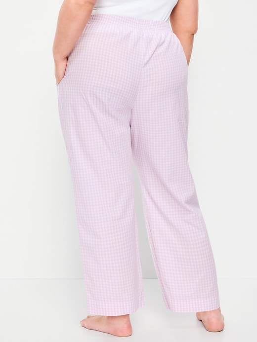 Image number 8 showing, High-Waisted Poplin Pajama Pant