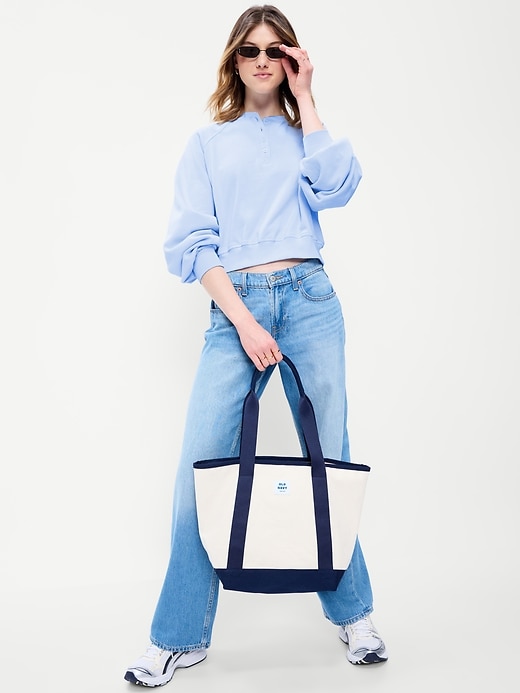 Image number 3 showing, SoComfy Oversized Button-Front Sweatshirt