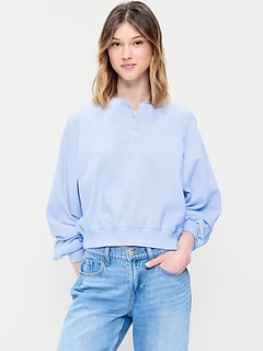 SoComfy Oversized Button-Front Sweatshirt