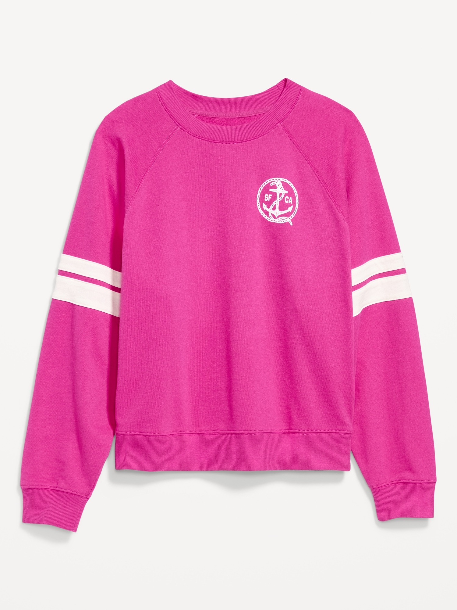 Crew-Neck Raglan Graphic Sweatshirt