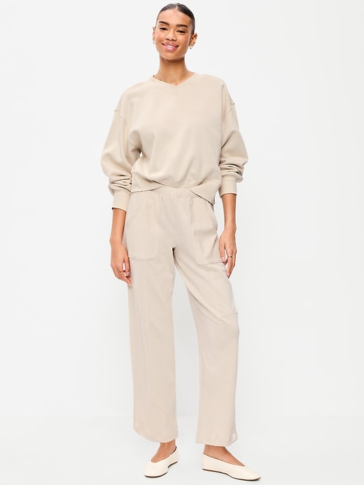 Image number 1 showing, Mid-Rise SoComfy Seamed Barrel Sweatpants