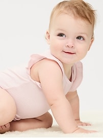 Image number 1 showing, Ruffle-Sleeve Ribbed Bodysuit for Baby