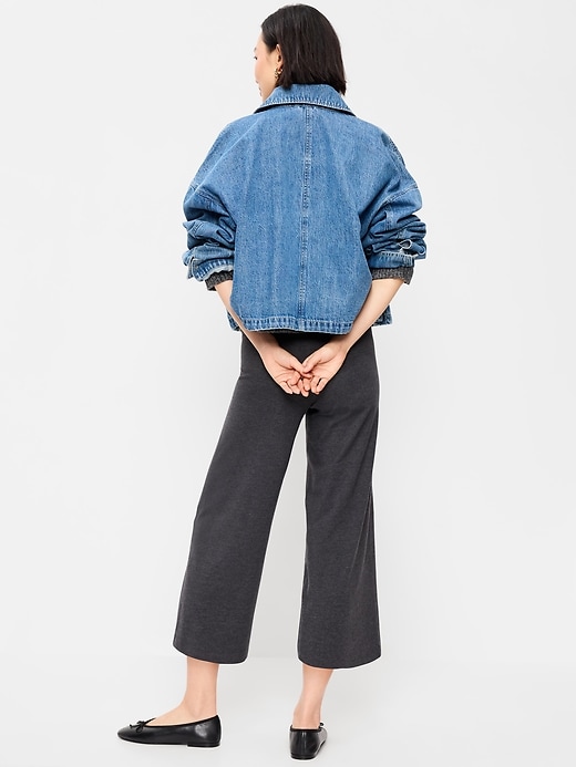 Image number 3 showing, High-Waisted Fashion Wide-Leg Cropped Leggings