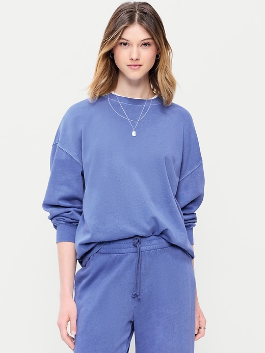 Image number 1 showing, Oversized Crew-Neck Sweatshirt