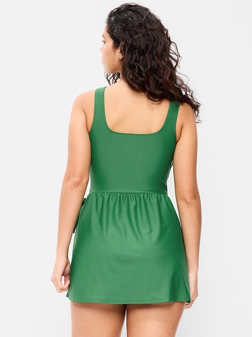 Image number 6 showing, Matte Side-Tie Swim Dress