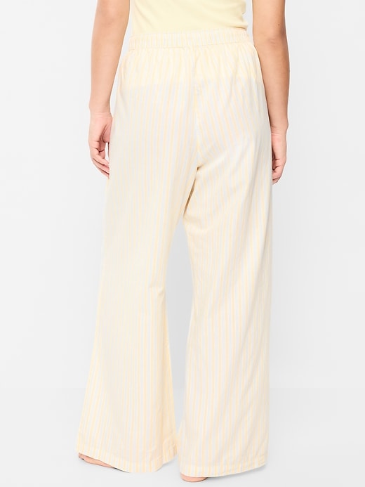 Image number 7 showing, Poplin Wide-Leg Pajama Pants