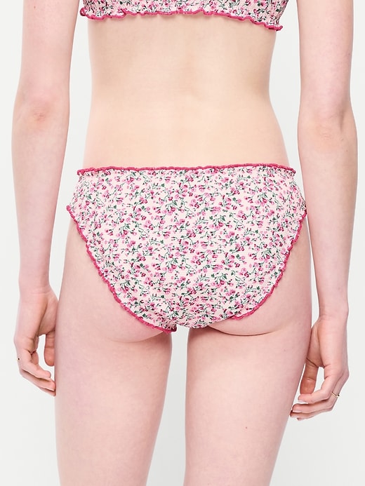 Image number 2 showing, Mid-Rise Ruffle Trim Swim Bottoms