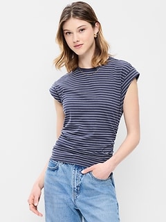 Cap-Sleeve Side-Cinch Top