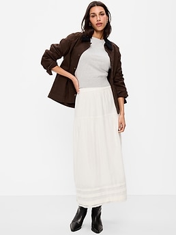 Lace-Trim Maxi Skirt - image 3