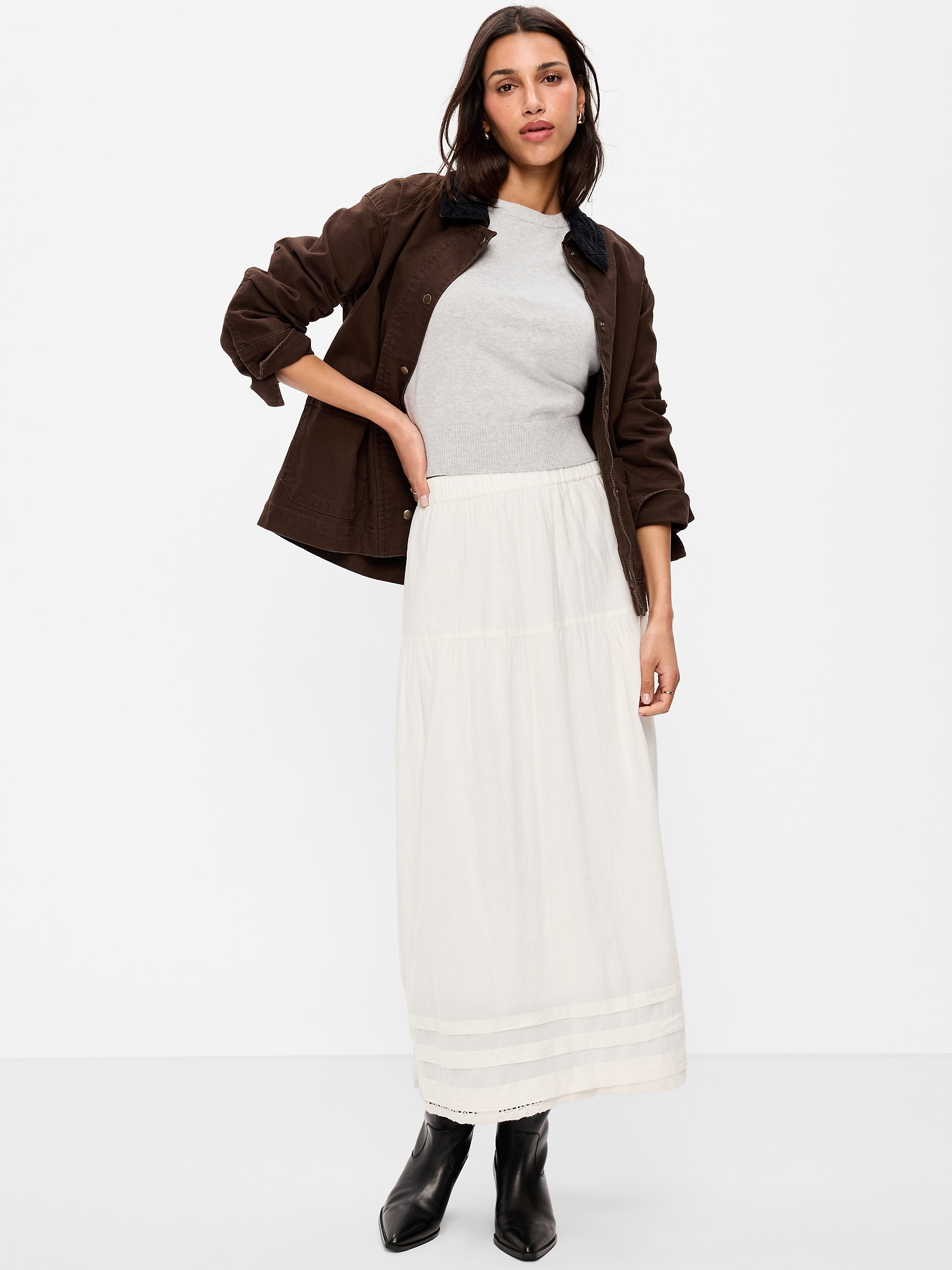 Lace-Trim Maxi Skirt - image 4