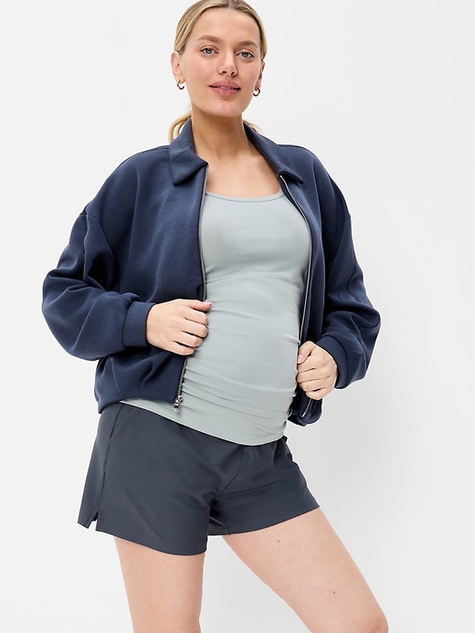 Image number 3 showing, Maternity Rollover-Waist PowerSoft Shorts -- 5-inch inseam