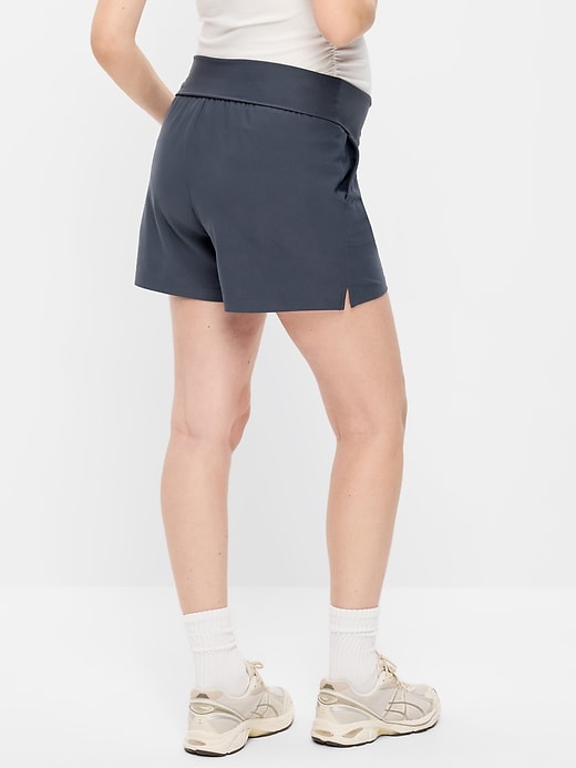 Image number 2 showing, Maternity Rollover-Waist PowerSoft Shorts -- 5-inch inseam