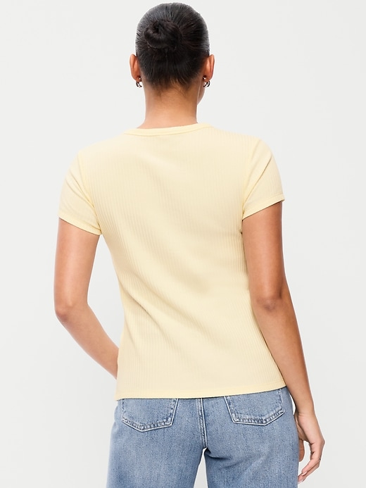 Image number 2 showing, Short-Sleeve Ribbed Button-Down Top