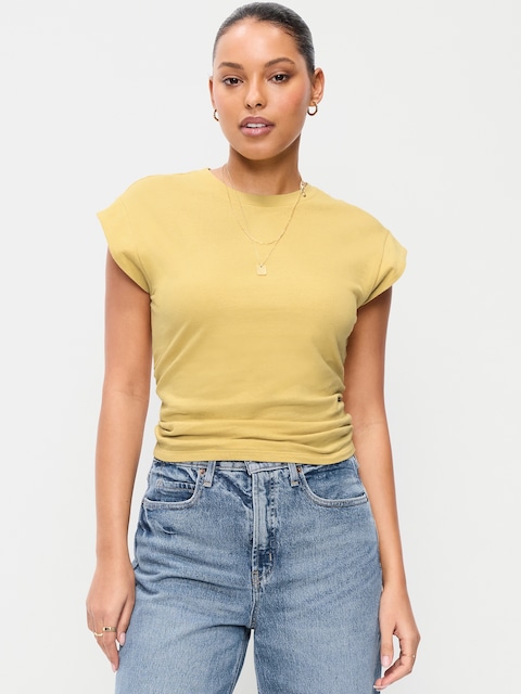 Cap-Sleeve Side-Cinch Top