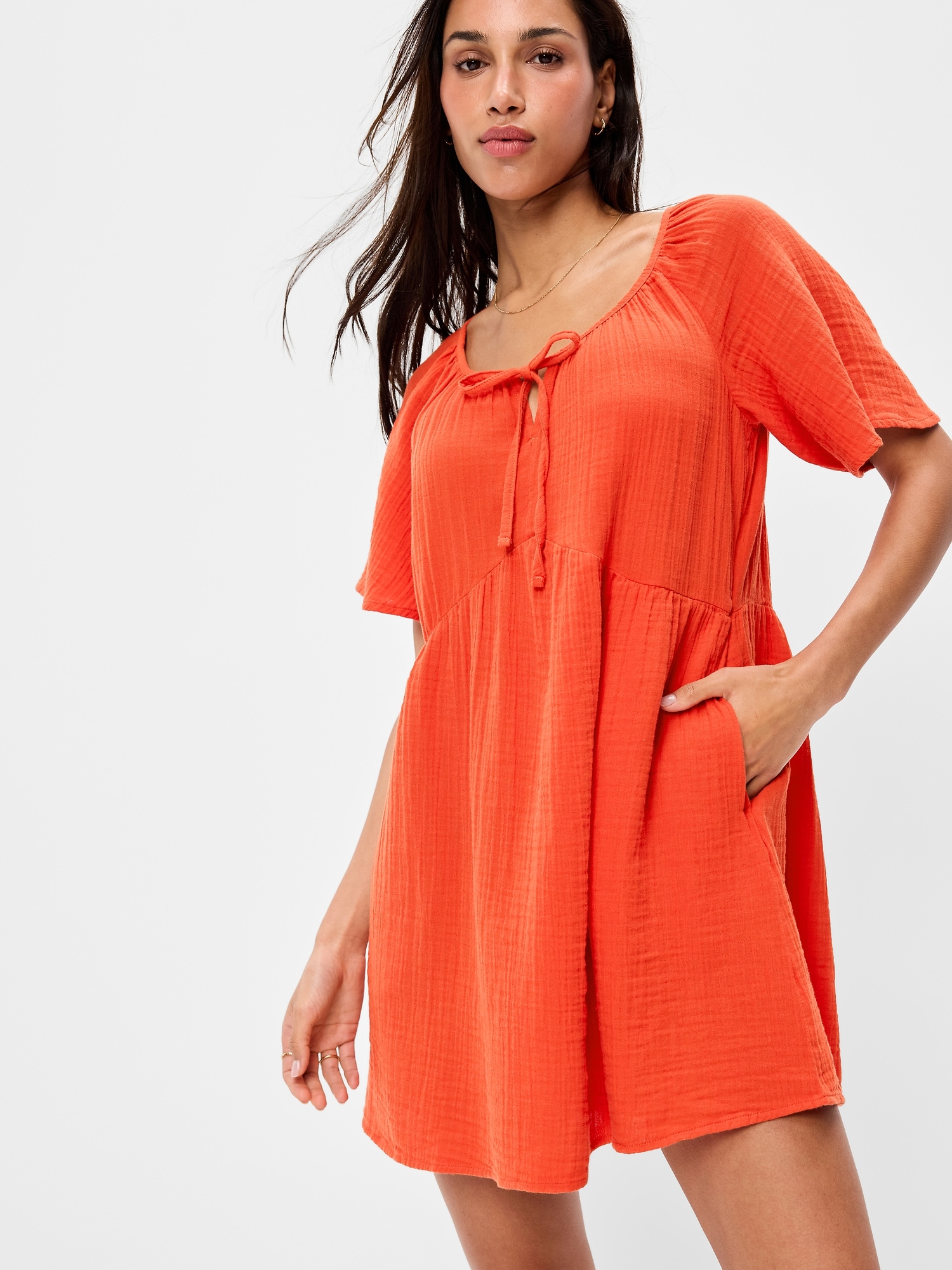 Image number 3 showing, Flutter-Sleeve Mini Swing Dress