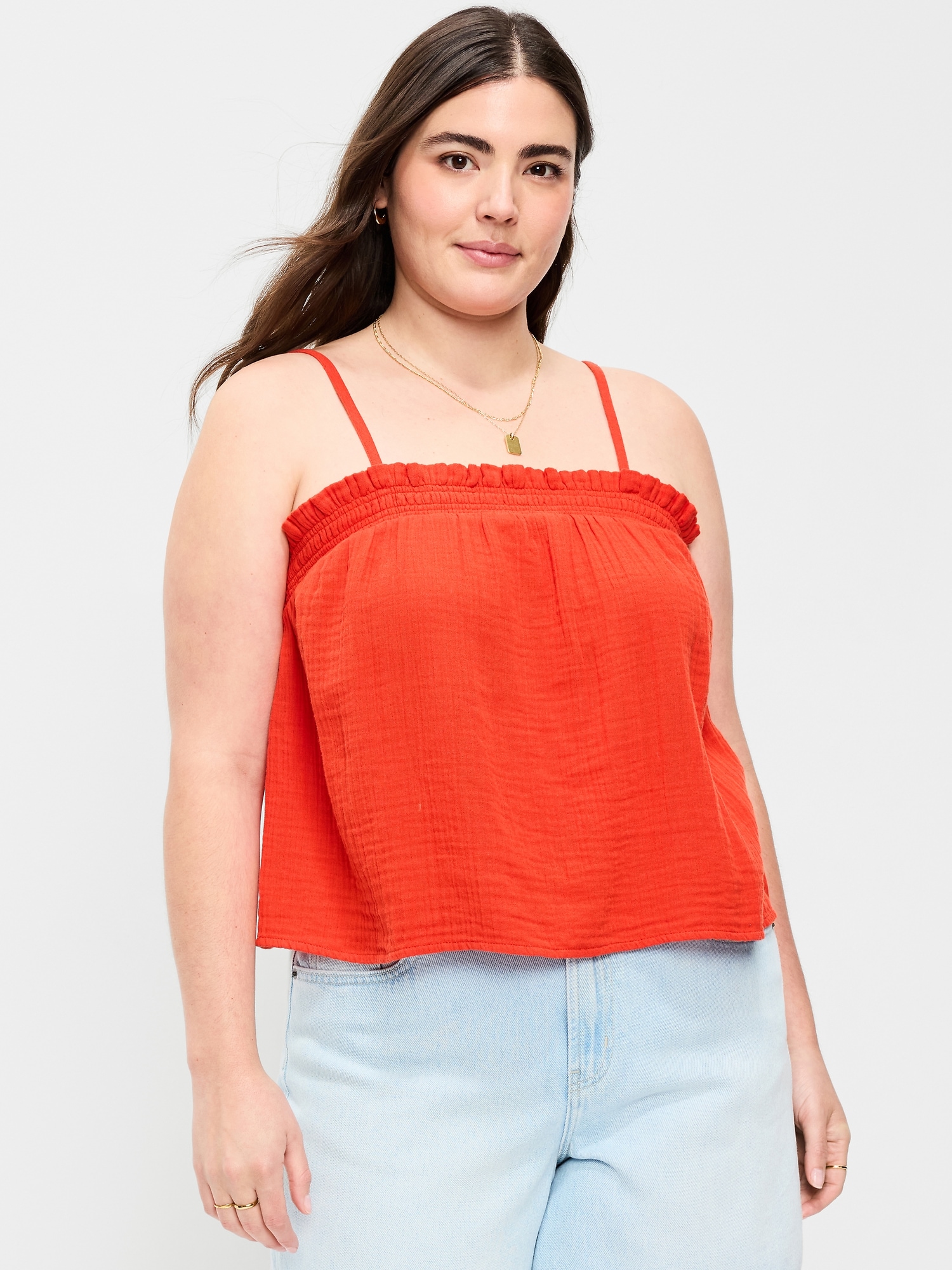 Crinkle Gauze Tank Top
