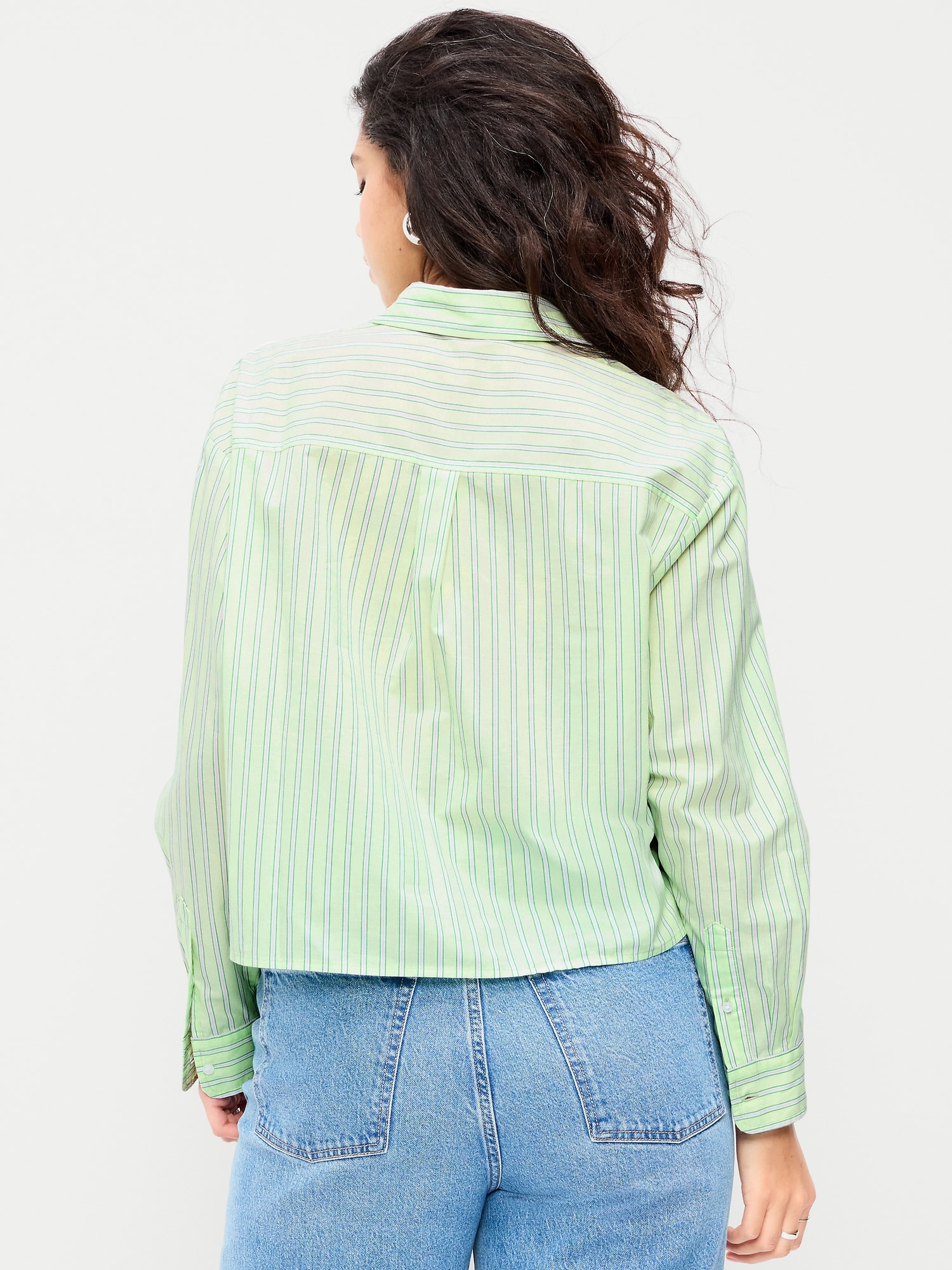 Cropped Button-Down Shirt