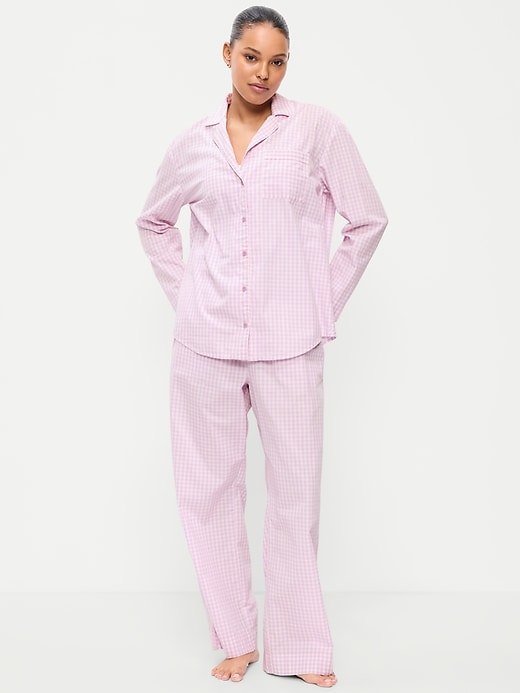 Image number 1 showing, Poplin Pajama Pant Set