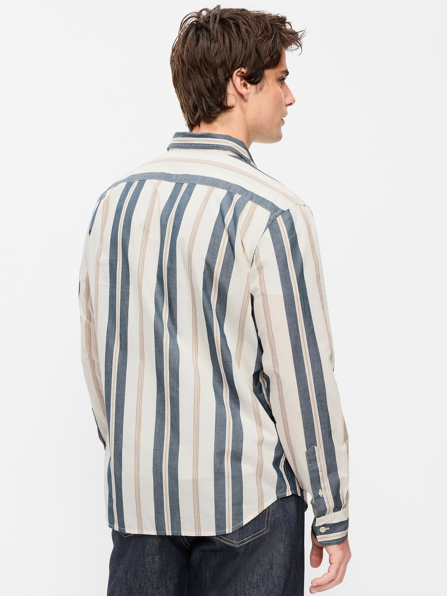 Classic Fit Everyday Striped Poplin Shirt