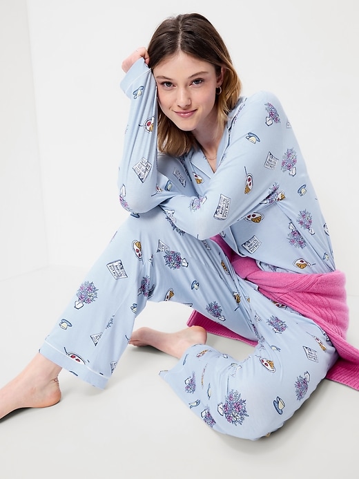 Image number 3 showing, Sunday Sleep Knit Jersey Pant Set