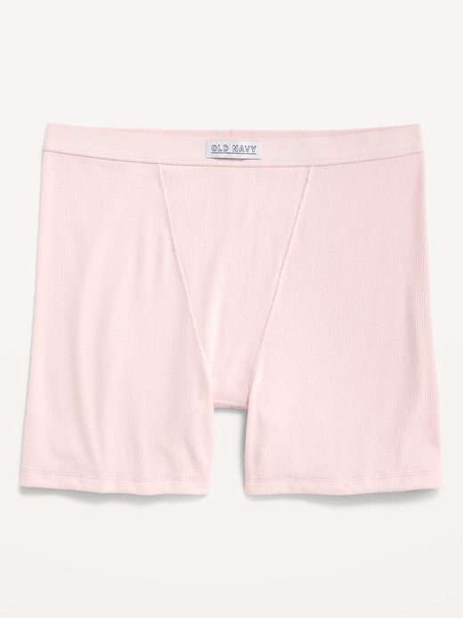 Image number 3 showing, High-Waisted Ribbed Boyshort Briefs -- 3-inch inseam