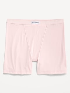High-Waisted Ribbed Boyshort Briefs -- 3-inch inseam