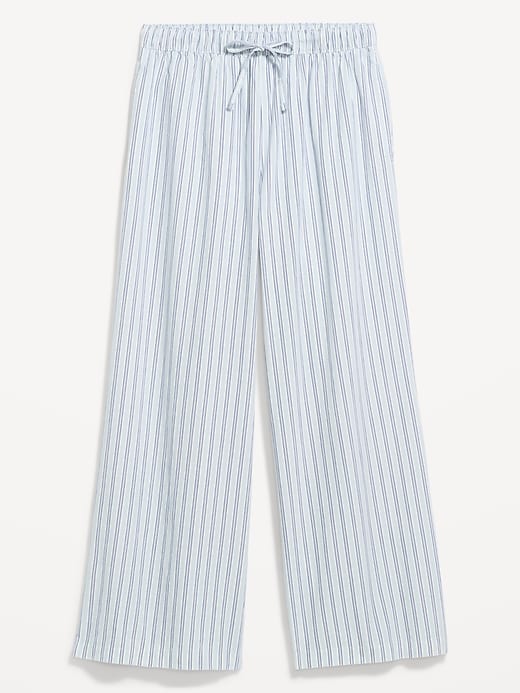 Image number 4 showing, Poplin Wide-Leg Pajama Pants
