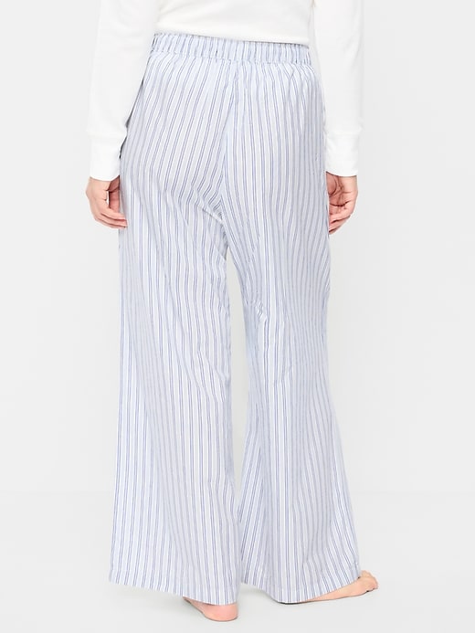 Image number 7 showing, Poplin Wide-Leg Pajama Pants