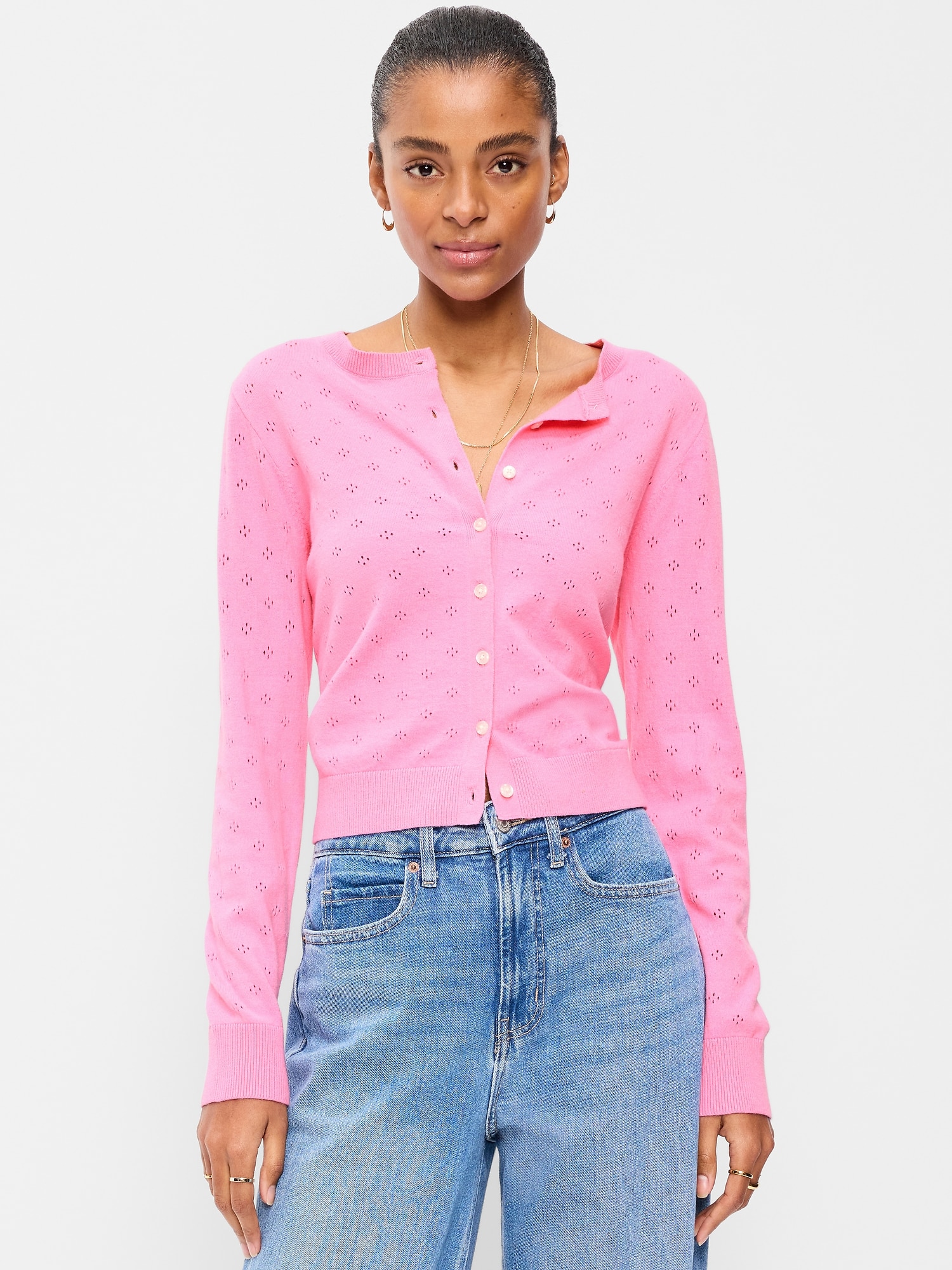 SoSoft Lite Cropped Pointelle Cardigan
