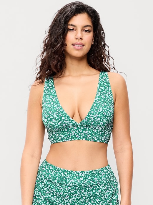 Image number 5 showing, Pique Longline Bikini Swim Top