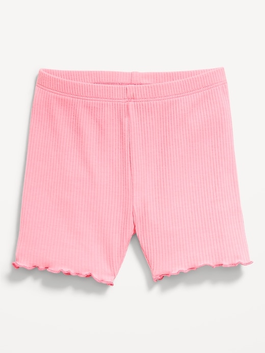 Image number 1 showing, Rib-Knit Lettuce-Edge Biker Shorts for Toddler Girls