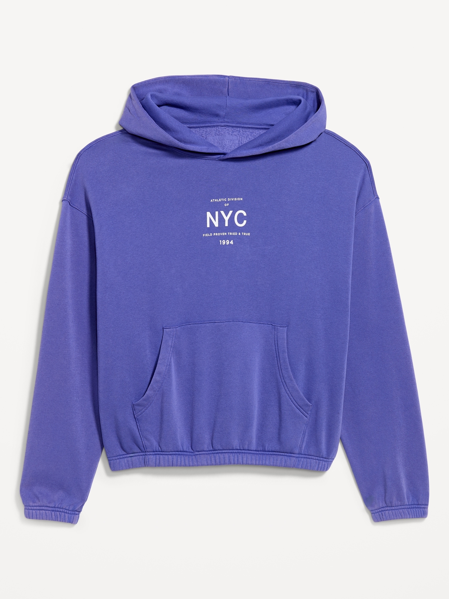 Oversized Washed Cropped Hoodie