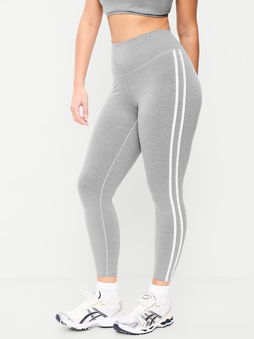 Image number 2 showing, High-Waisted PowerChill Side-Striped 7/8 Cotton Leggings