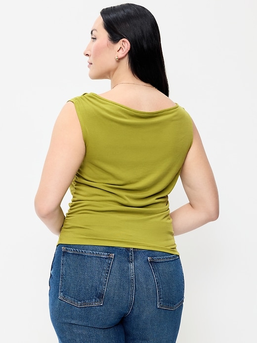 Image number 6 showing, Slit-Neck Ruched Top