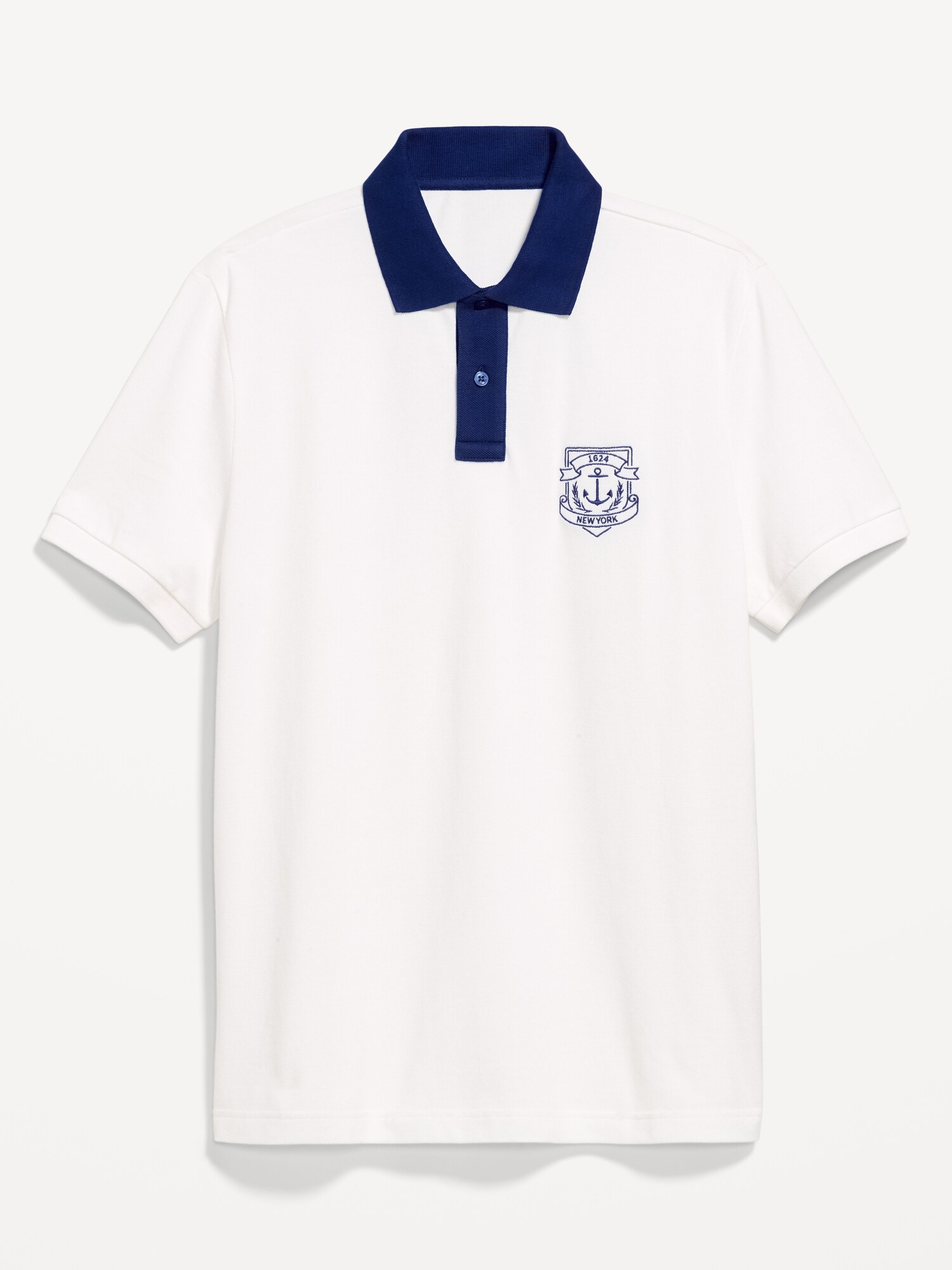 Мужское поло Old Navy Classic Fit Pique Graphic Polo, цвет: Calla Lilies — фото 4
